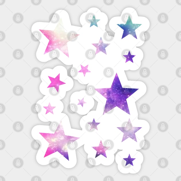 Pink Purple Ombre Galaxy Stars Sticker by Felicity-K